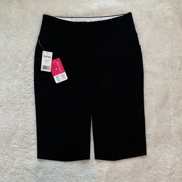 NWT Swing Control Golf Shorts Black Womens Sz 4 Masters of Tummy Control NEW - Picture 1 of 10